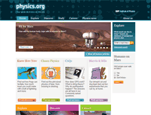 Tablet Screenshot of physics.org